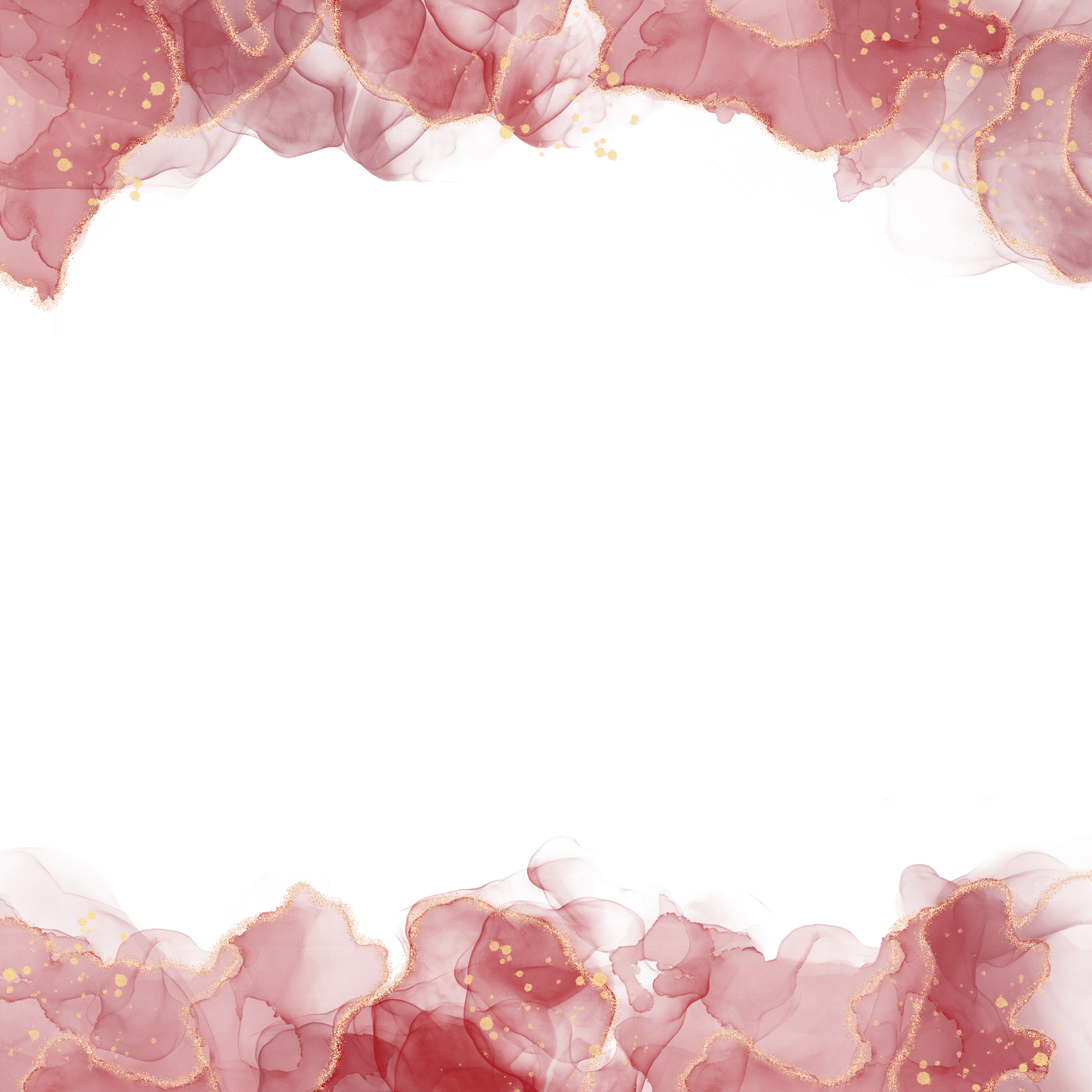 Red  alkohol ink frame with glitter